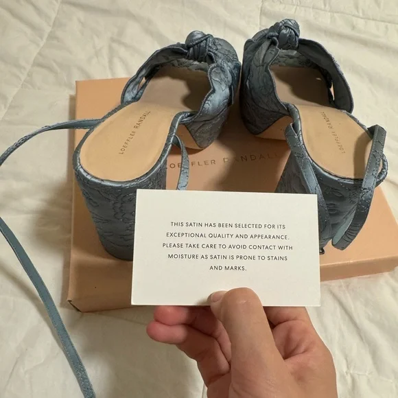 Loeffler Randall Satin Blue Platform Sandals - Picture 4 of 8